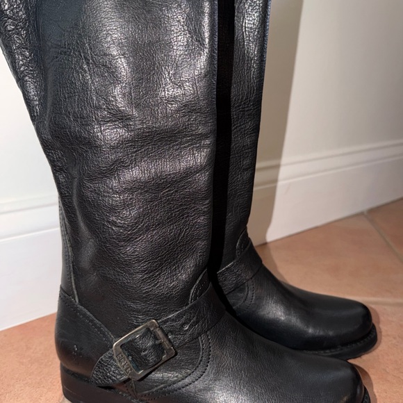 Frye Black Leather Tall Boots - Picture 5 of 10